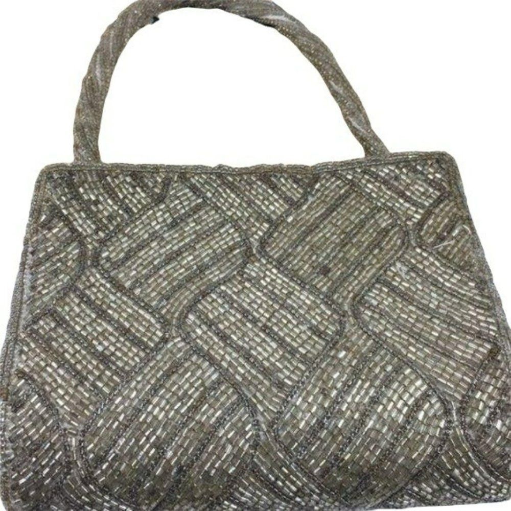 Cache Beaded Evening Prom Mini Snap Button‎ Purse
